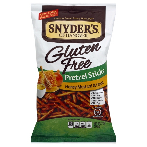 Snyder's of Hanover Gluten Free Honey Mustard & Onion Pretzel Sticks - 7oz
