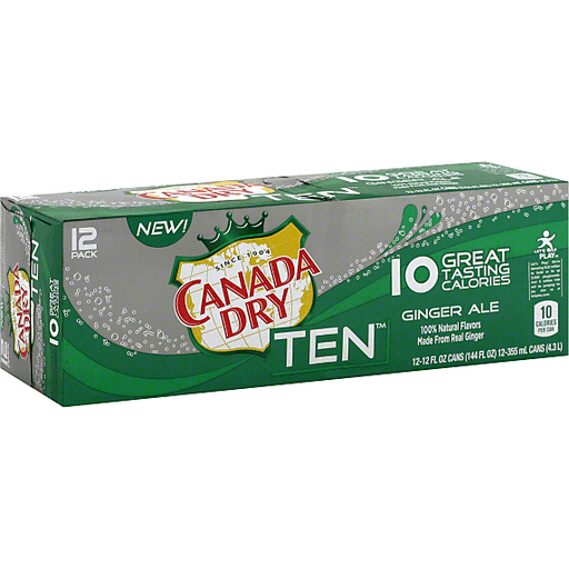 Canada Dry TEN Ginger Ale, 12 Fl Oz Cans
