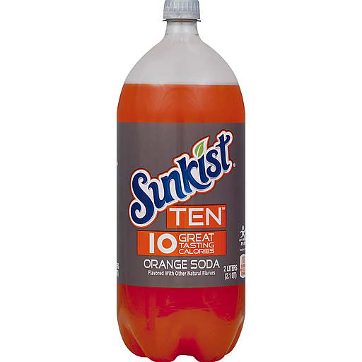 Sunkist TEN Orange Soda, 2 L Bottle