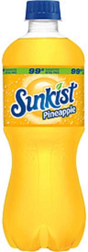 Sunkist Pineapple Soda, 20 Fl Oz Bottle