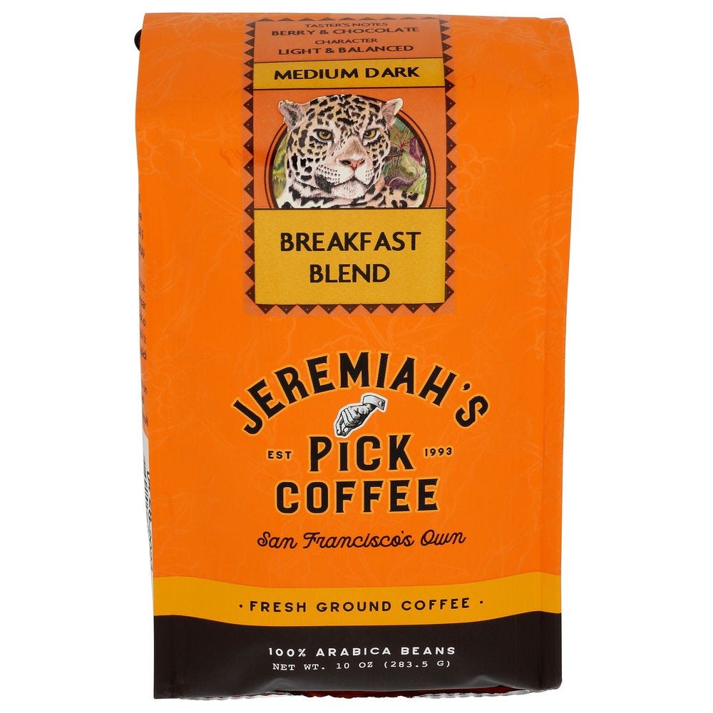 Jeremiah's Pick Coffee Breakfast Blend Ground Bags