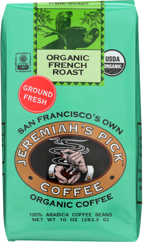Jeremiah's Pick Coffee French Roast Ground Organic, 10 Oz