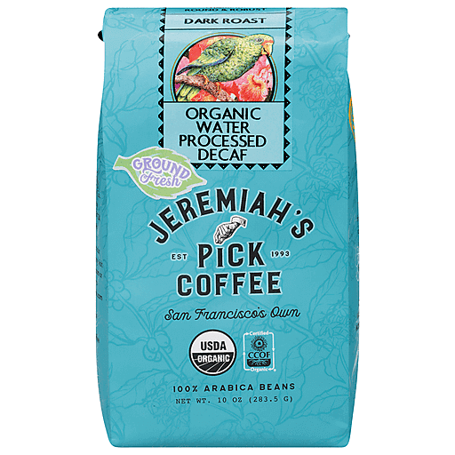 Jeremiah's Pick Coffee Water Process Decaf Ground 10 Oz