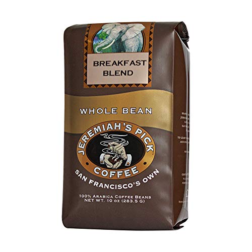 Jeremiah's Pick Coffee Breakfast Blend, Dark Roast Whole Bean Coffee, 10-Ounce Bags