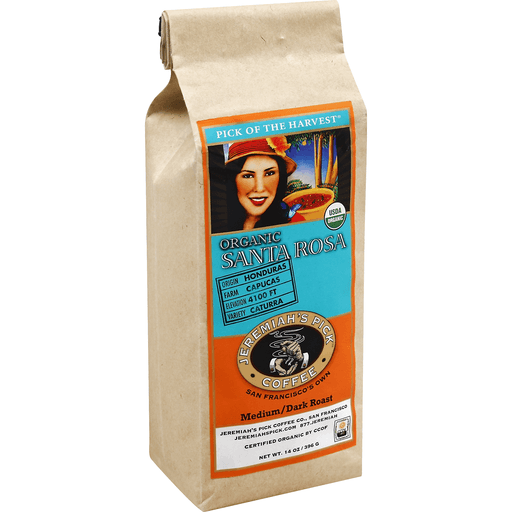 Jeremiahs Pick Coffee, Organic, Medium/Dark Roast, Santa Rosa