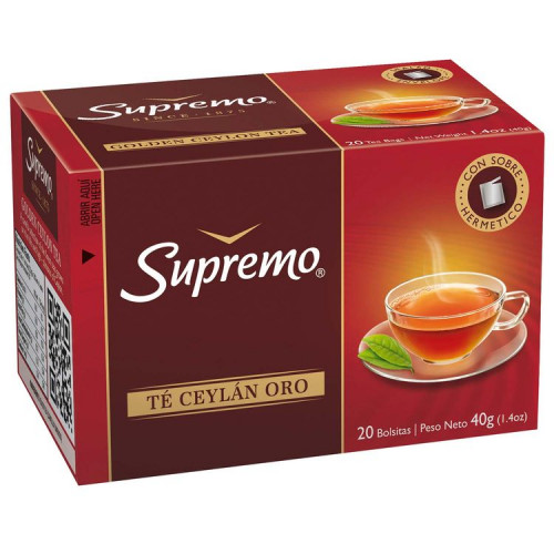 Supremo Te Golden Ceylon, 20 Saquitos