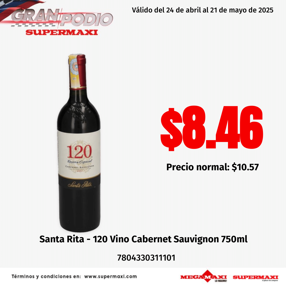 Santa Rita Vino Tinto 120 Cabernet Sauvignon - 750 Ml