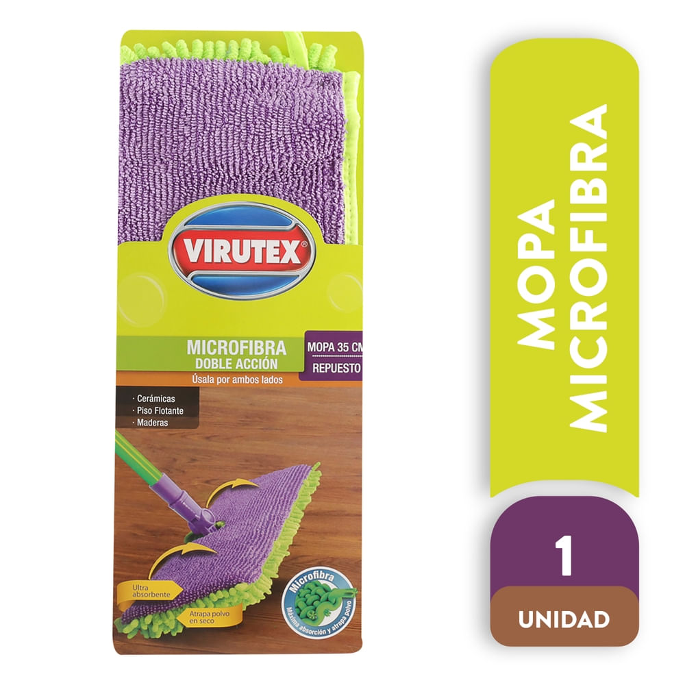 Virutex Mopa Plana Microfibra Dual