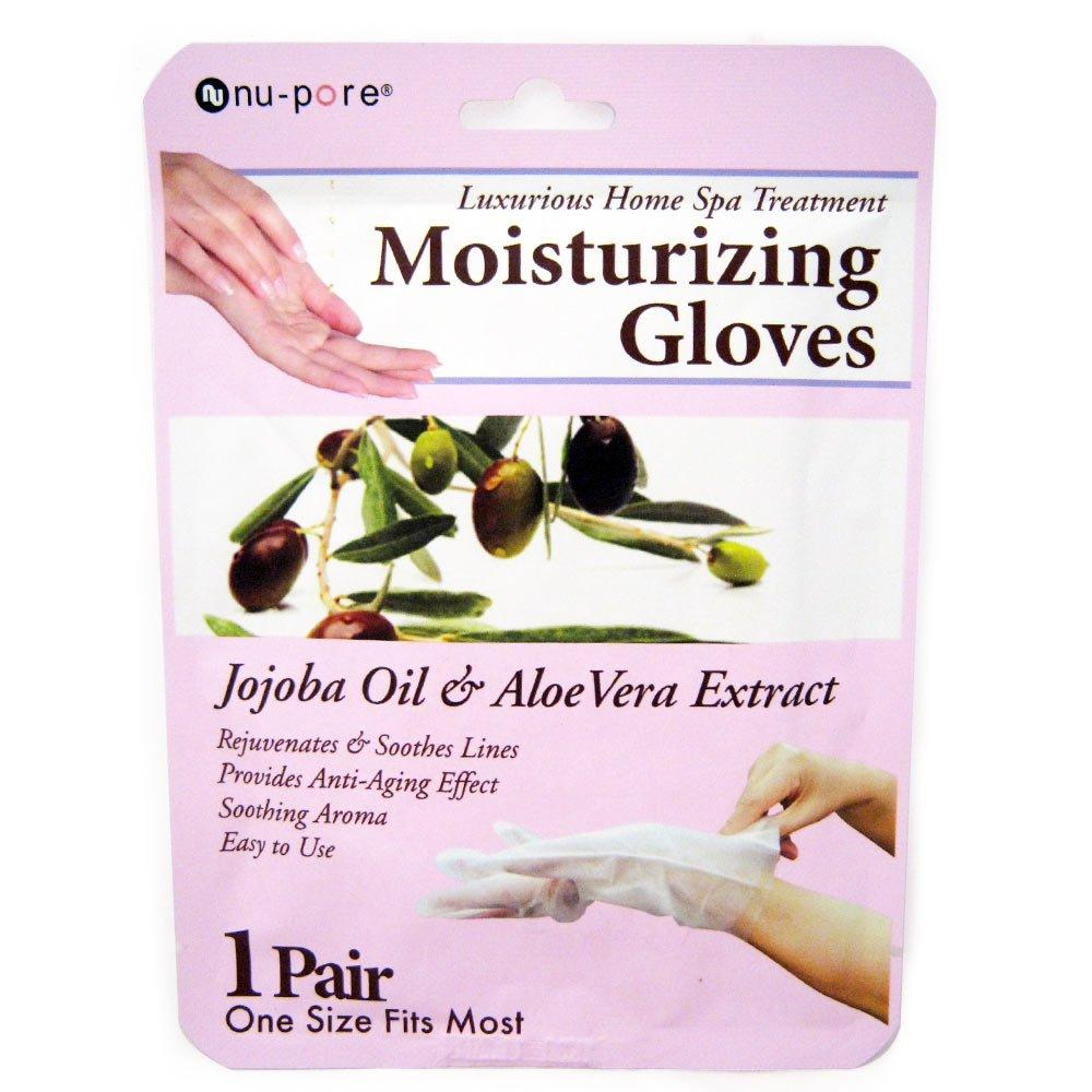 Nu-pore Moisturizing Gloves, Jojoba Oil & Aloe Vera Extract, 1 Pair