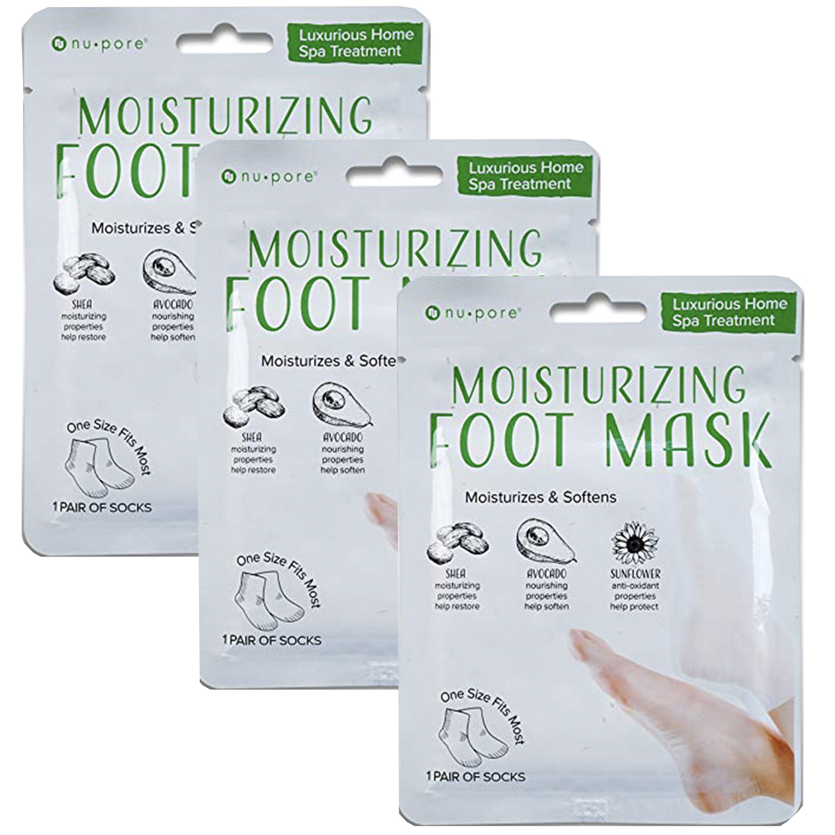 Nu-Pore Moisturizing Socks Shea Butter & Aloe Vera