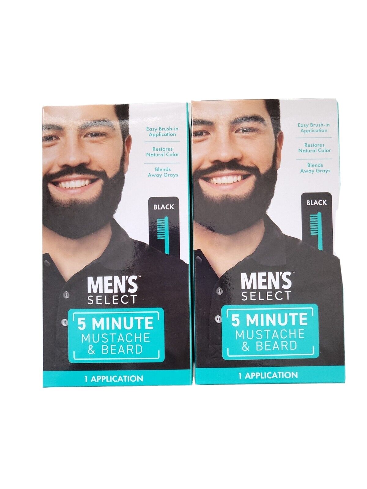 Men's Select 3 X Mustache & Beard Color BLACK 5 Minute Facial Gray Hair Dye Gel
