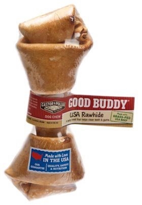 Good Buddy Castor And Pollux Rawhide Bone Dog Treat - 6-7 Inch - Case Of 12