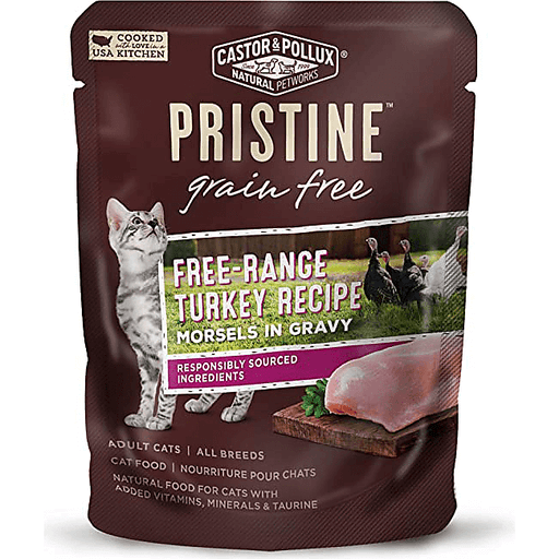 Pristine CASTOR & POLLUX: Cat Food Can Grain Free Turkey Morsel, 3 Oz