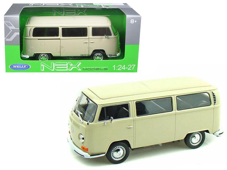 Welly 1972 Volkswagen Bus Van T2 Cream 1:24 Diecast Model