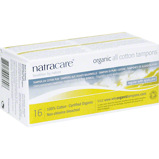Natracare Organic Cotton Tampons Regular W Applicator x16Pk