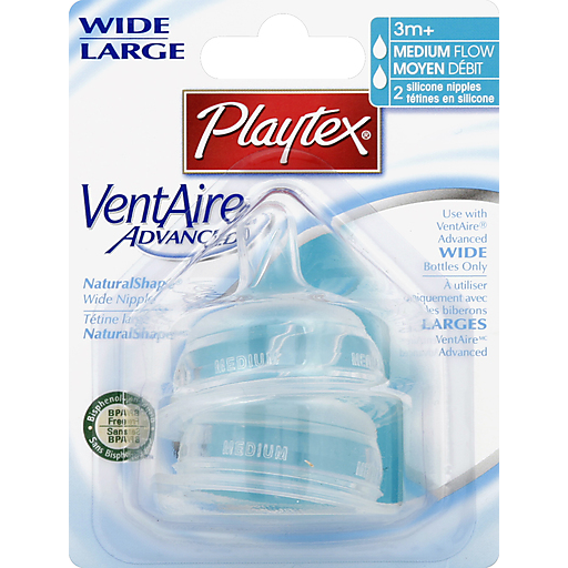 Playtex VentAire Advanced Wide Medium Flow Silicone Nipples