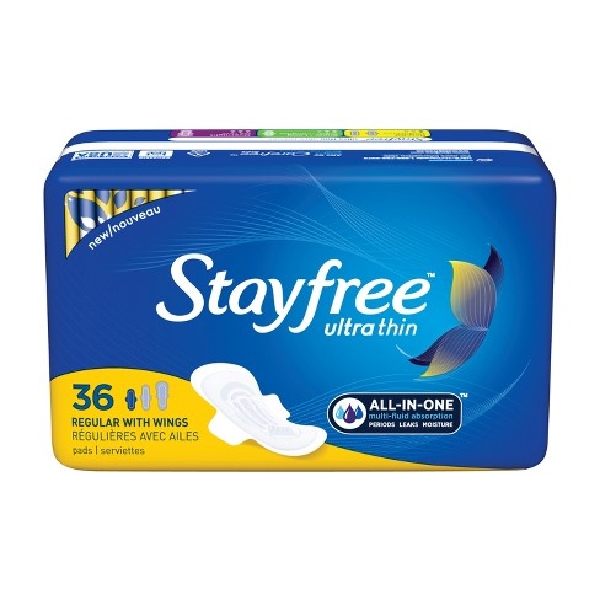 Stayfree Ultra Thin Pads With Wings - Unscented - Regular - 36ct