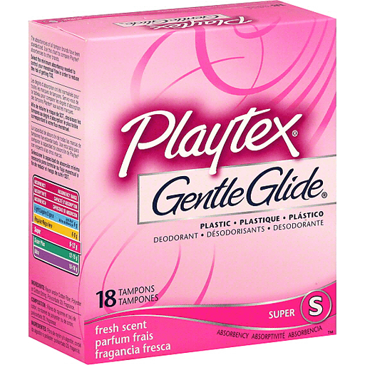 Playtex Gentle Glide Tampons, Plastic, Super Absorbency, Fresh Scent Deodorant