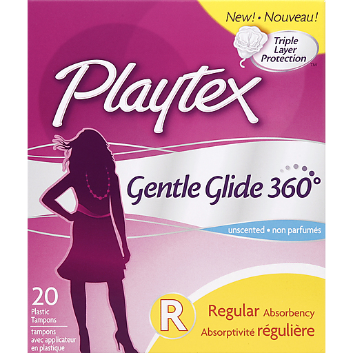 Playtex Tampons, Plastic, Regular Absorbency, Unscented