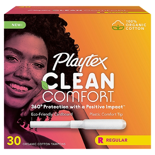 Playtex Clean Comfort Regular Organic Cotton Tampons