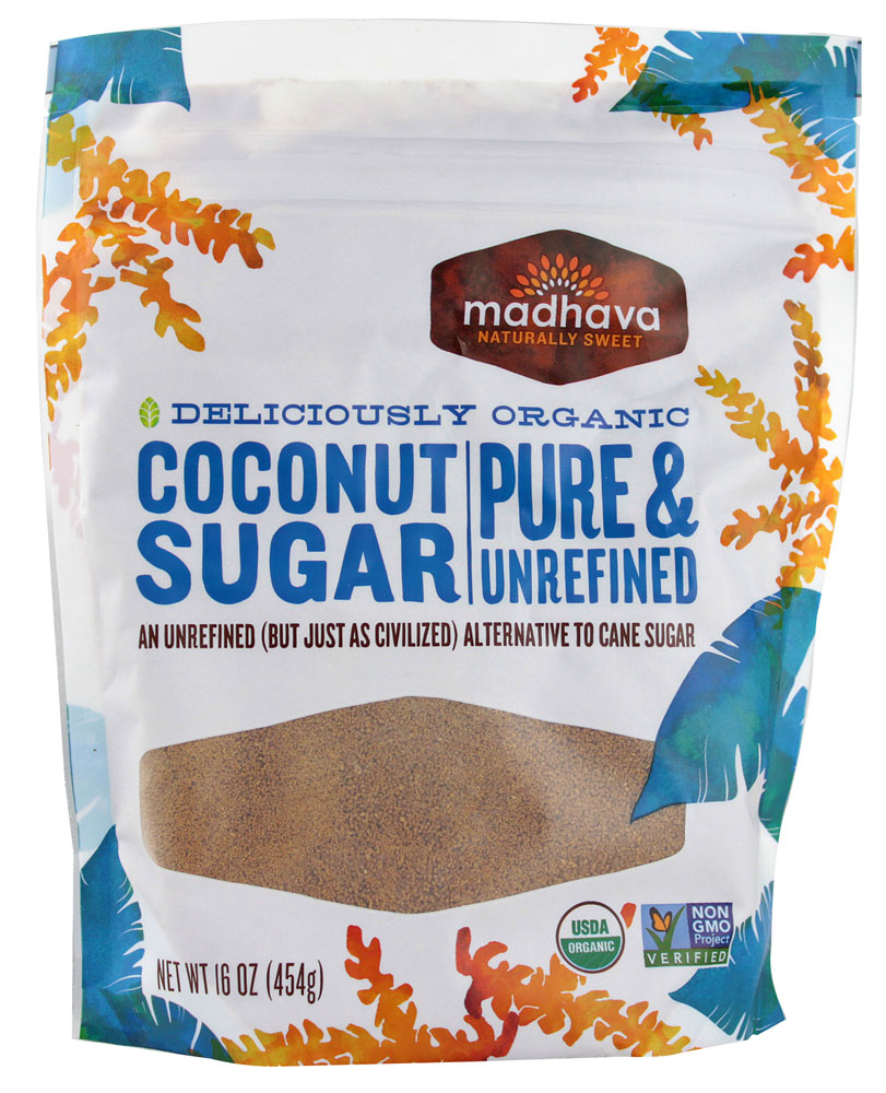 Madhava Organic Coconut Sugar Pure And Unrefined, 16 Oz