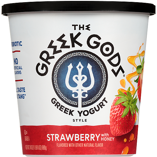 The Greek Gods Strawberry With Honey Style Yogurt 24 Oz Tub
