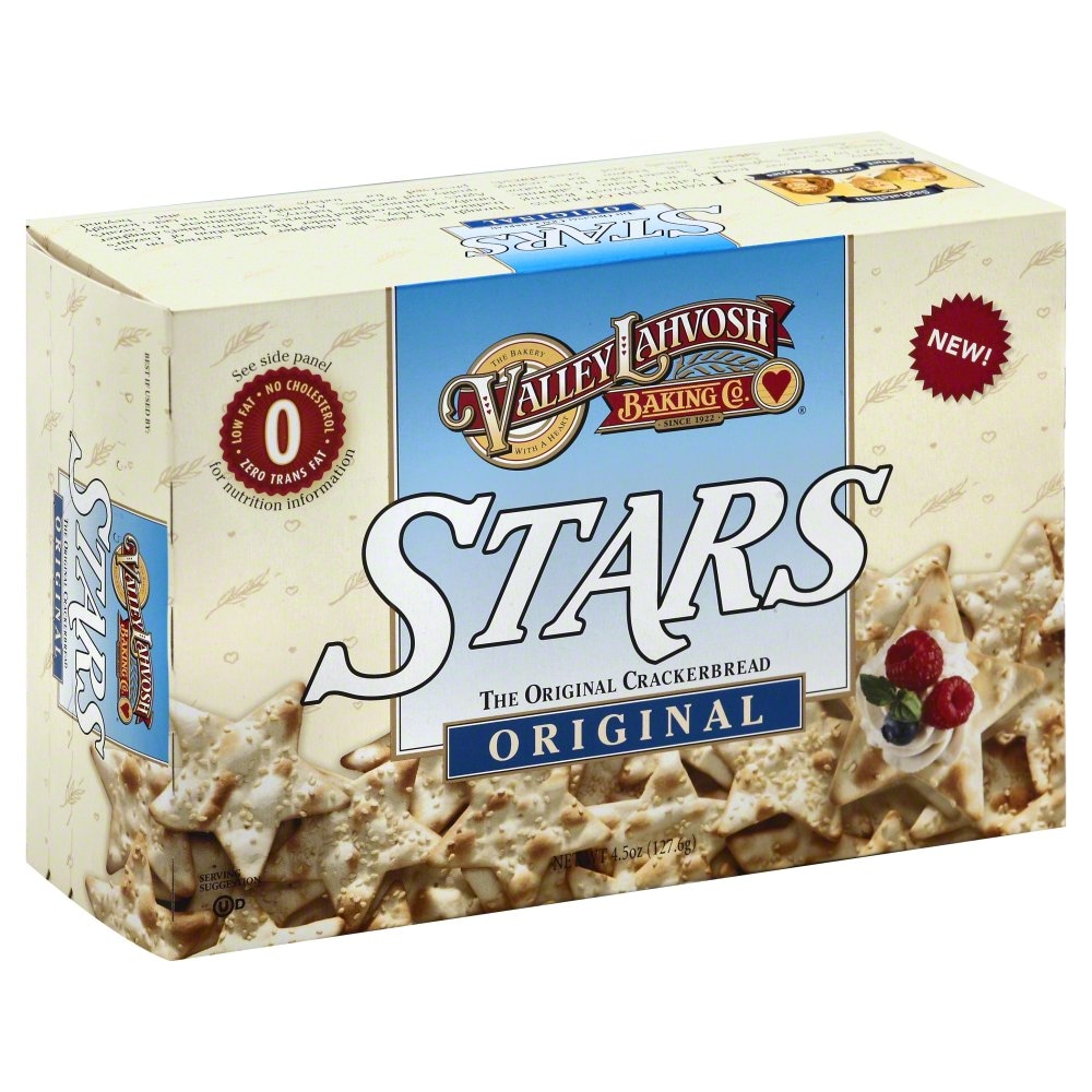 Valley Lahvosh Crispbread Stars Original - Case Of 12-4.5 Oz