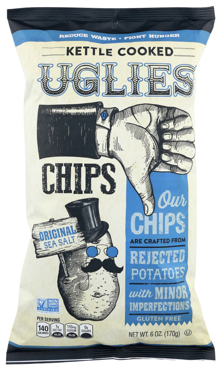 Uglies Potato Chips, Kettle Cooked, Original Sea Salt 6 Oz