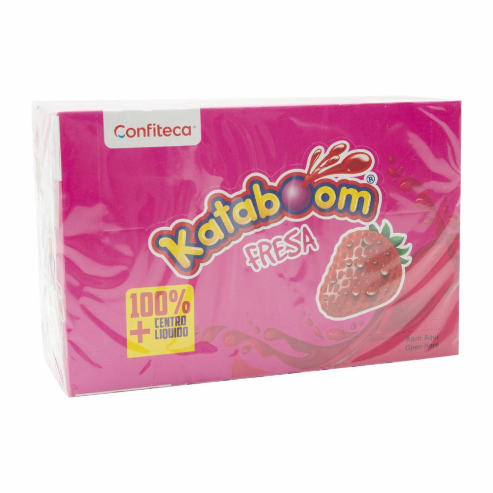 Confiteca Chicle Con Centro Liquido Sabor A Fresa KATABOOM 288 G