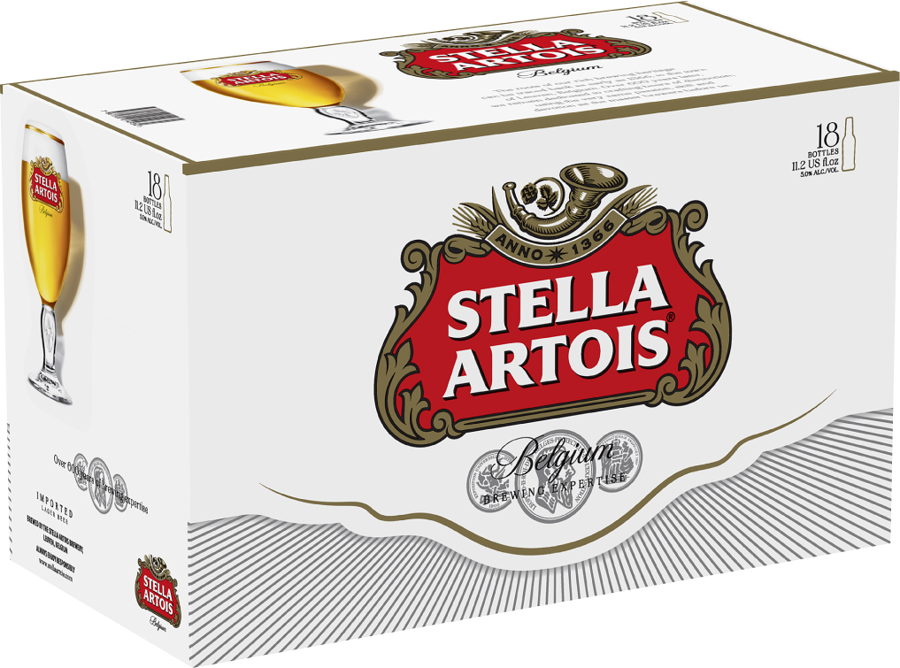 Stella Artois Premium Lager Beer 12oz 12 Pack Bottles