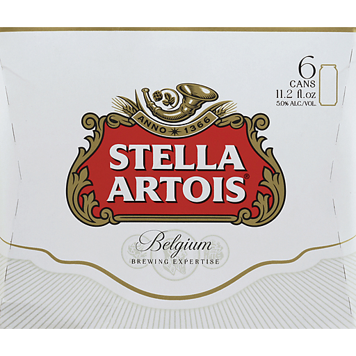 Stella Artois Lager, 6 Pack Beer - 11.2 FL OZ Cans