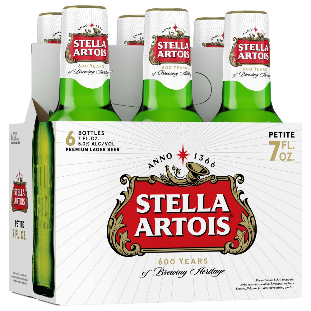 Stella Artois Lager Beer - 6pk/7 Fl Oz Petite Bottles