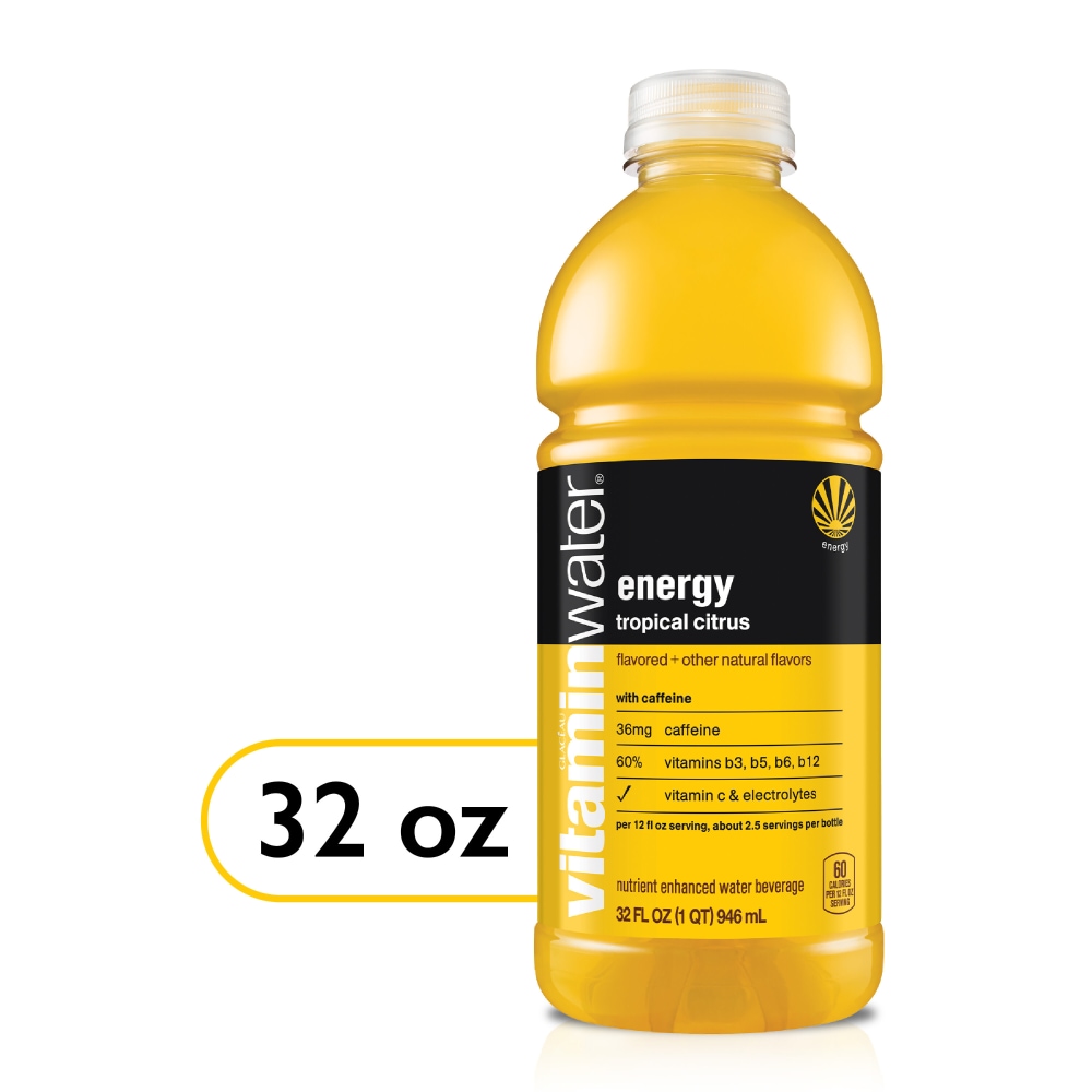 Vitaminwater Energy Electrolyte Enhanced Water W/ Vitamins, Tropical Citrus Drink, 32 Fl Oz