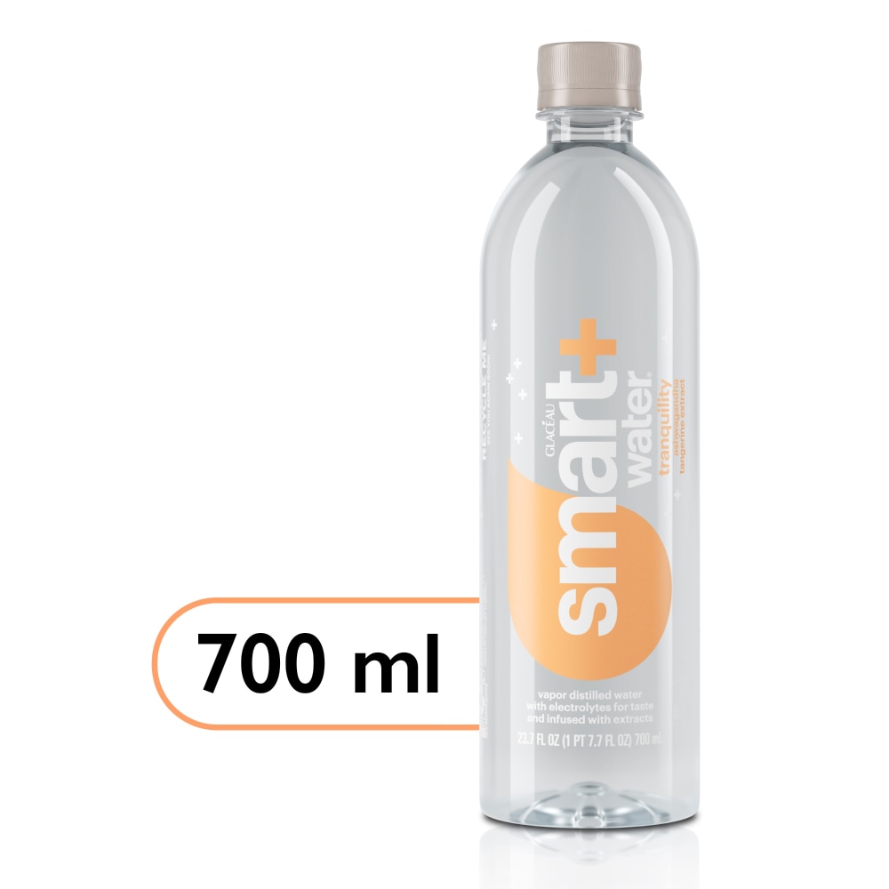 Smartwater Tranquility, Ashwaganda Tangerine Bottle, 23.7 Fl Oz