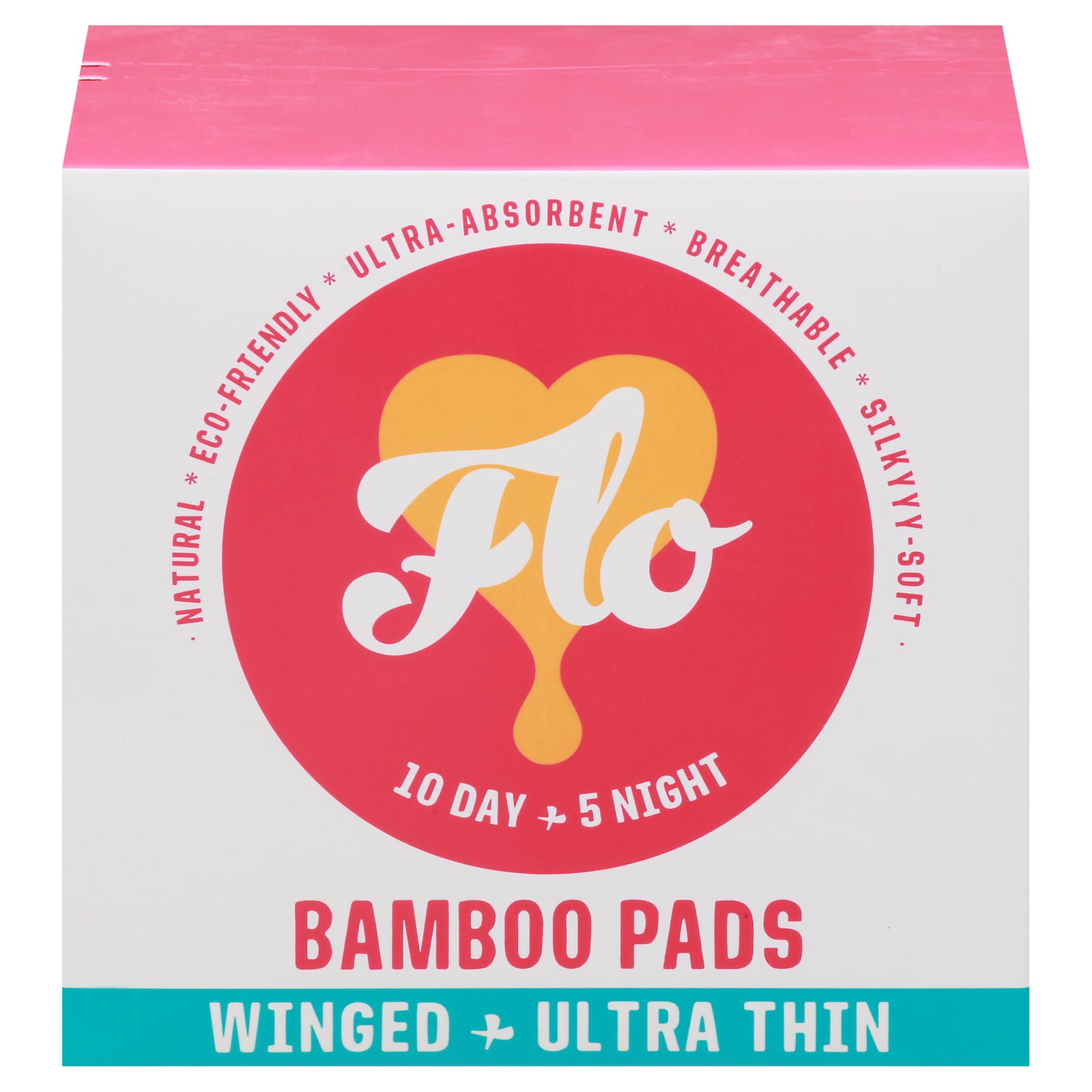 Flo Organic Bamboo Pads Winged Ultra Thin By – Case Of 8