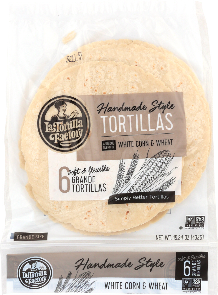 La Tortilla Factory Handmade Style White Corn Tortillas - 15.24oz/6ct