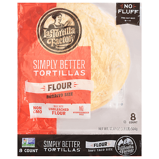 La Tortilla Factory Tortillas, Flour, Burrito Size, Simply Better