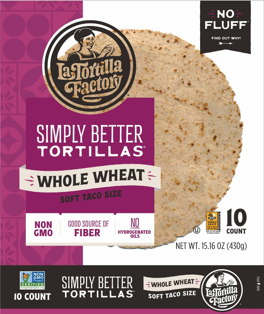 La Tortilla Factory Simply Better Whole Wheat Soft Taco Size Tortillas