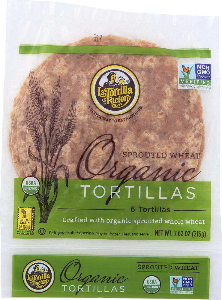 La Tortilla Factory Sprouted Wheat Organic Tortillas, 7.62 Oz