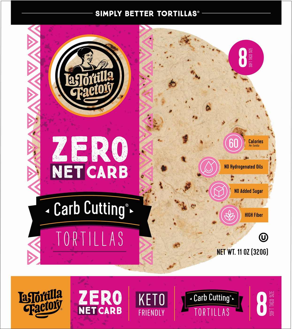 La Tortilla Factory Carb Cutting Zero Net Tortillas, 11 Oz