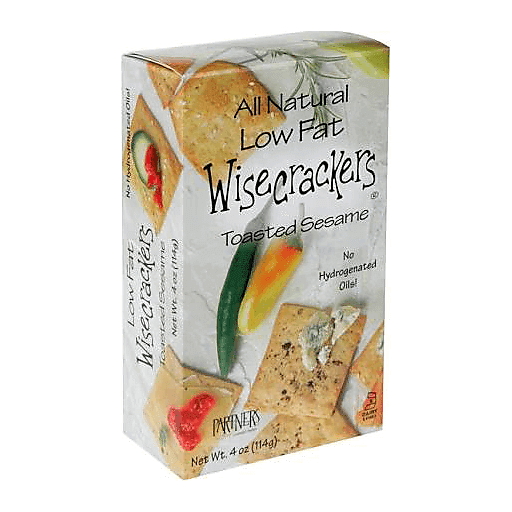 Partners Wisecrackers Low Fat Toasted Sesame Crackers 4 Oz Box