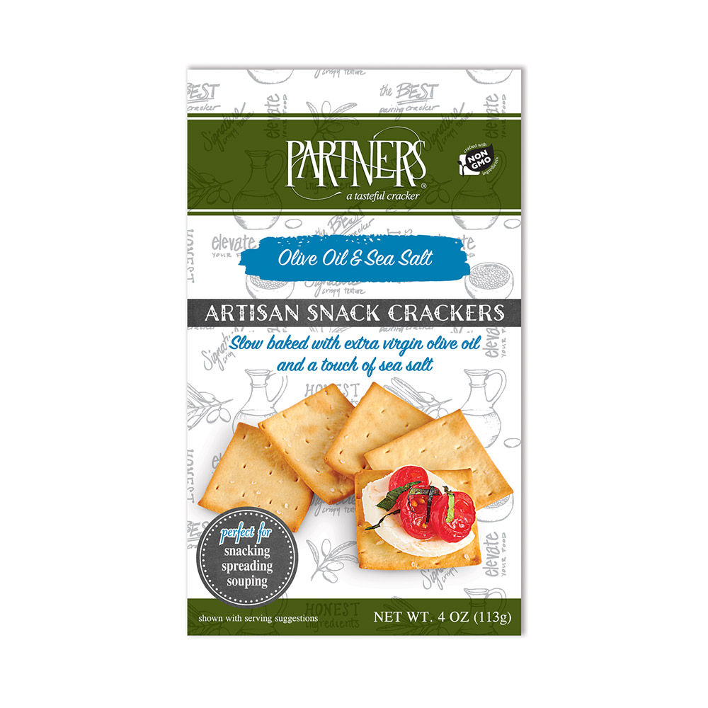Partners Olive Oil Sea Salt Artisan Snack Crackers, 4 Oz