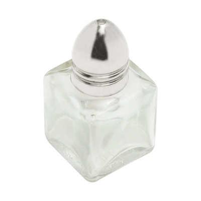 Cube Glass Salt & Pepper Shaker With Steel Top 15ml / 0.5oz