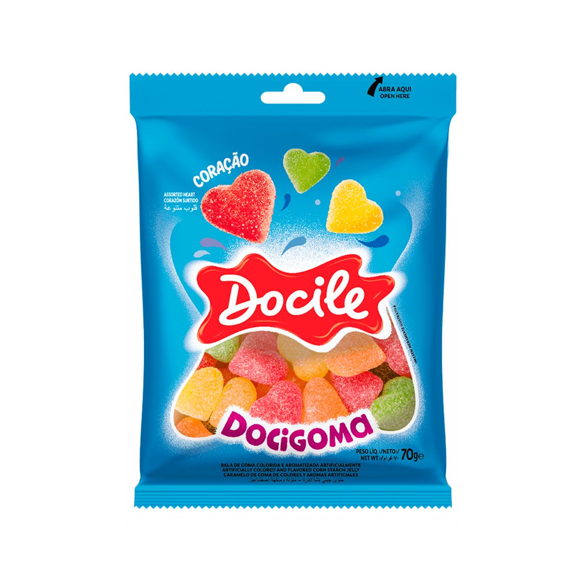 Docile Bala De Goma Coração Sortido 70g - Docigoma