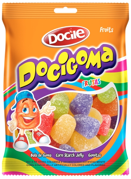 Bala De Goma Docile Docigoma Sino, Frutas, Pacote Com 70g