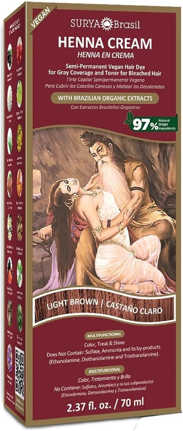 Surya Brasil Henna Cream Light Brown - 2.3 Oz, (Surya Amazonia Preciosa)