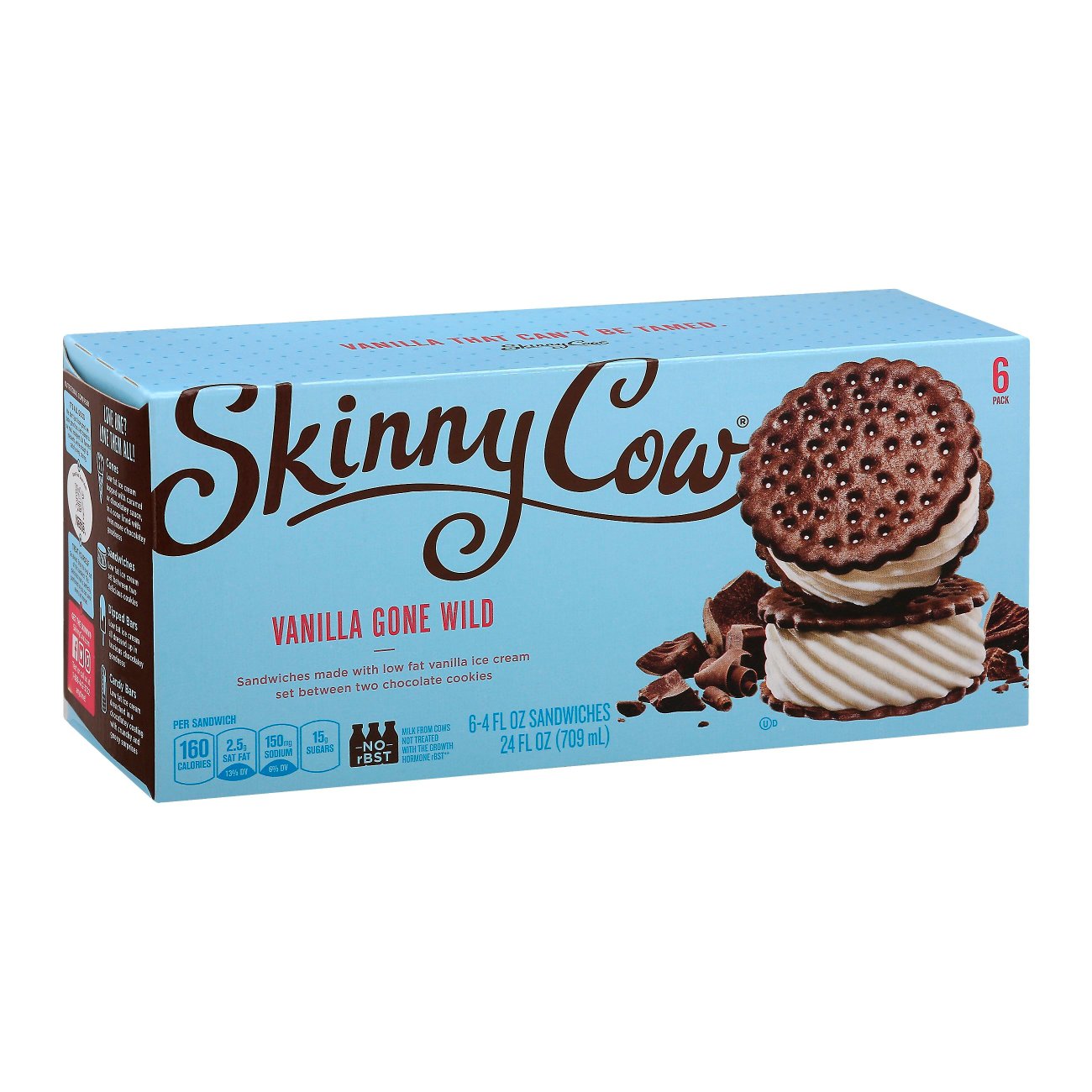 Skinny Cow Vanilla Gone Wild Ice Cream Sandwiches 6 4 Fl Oz Packs