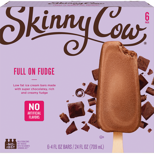 Skinny Cow Full On Fudge Low Fat Ice Cream Bars 6 Ct Box