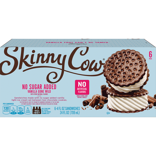Skinny Cow No Sugar Added 6 Pack Vanilla Gone Wild Ice Cream Sandwiches