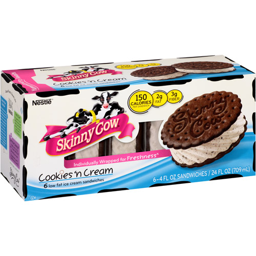 Skinny Cow Ice Cream Sandwiches, Cookies ‘N Cream, 6 Pack